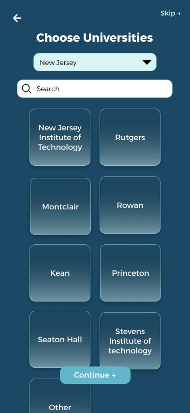 ResearchGate — Choose universities